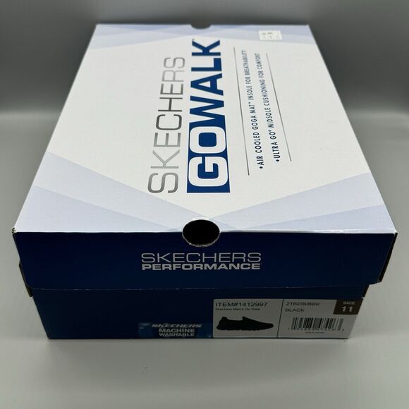 SKECHERS MEN GO WALK SLIP-ON WALKING SHOE SIZE 11 BLACK LIGHTWEIGHT CASUAL - Picture 11 of 12